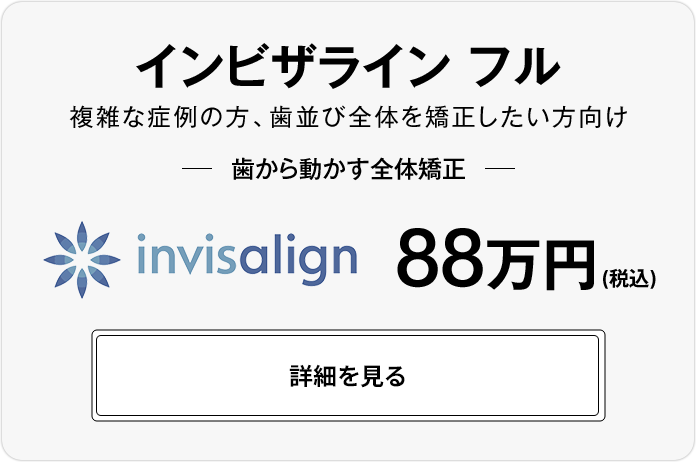 インビザライン フル、88万円（税込）