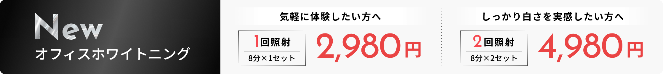 オフィスホワイトニング料金プラン
