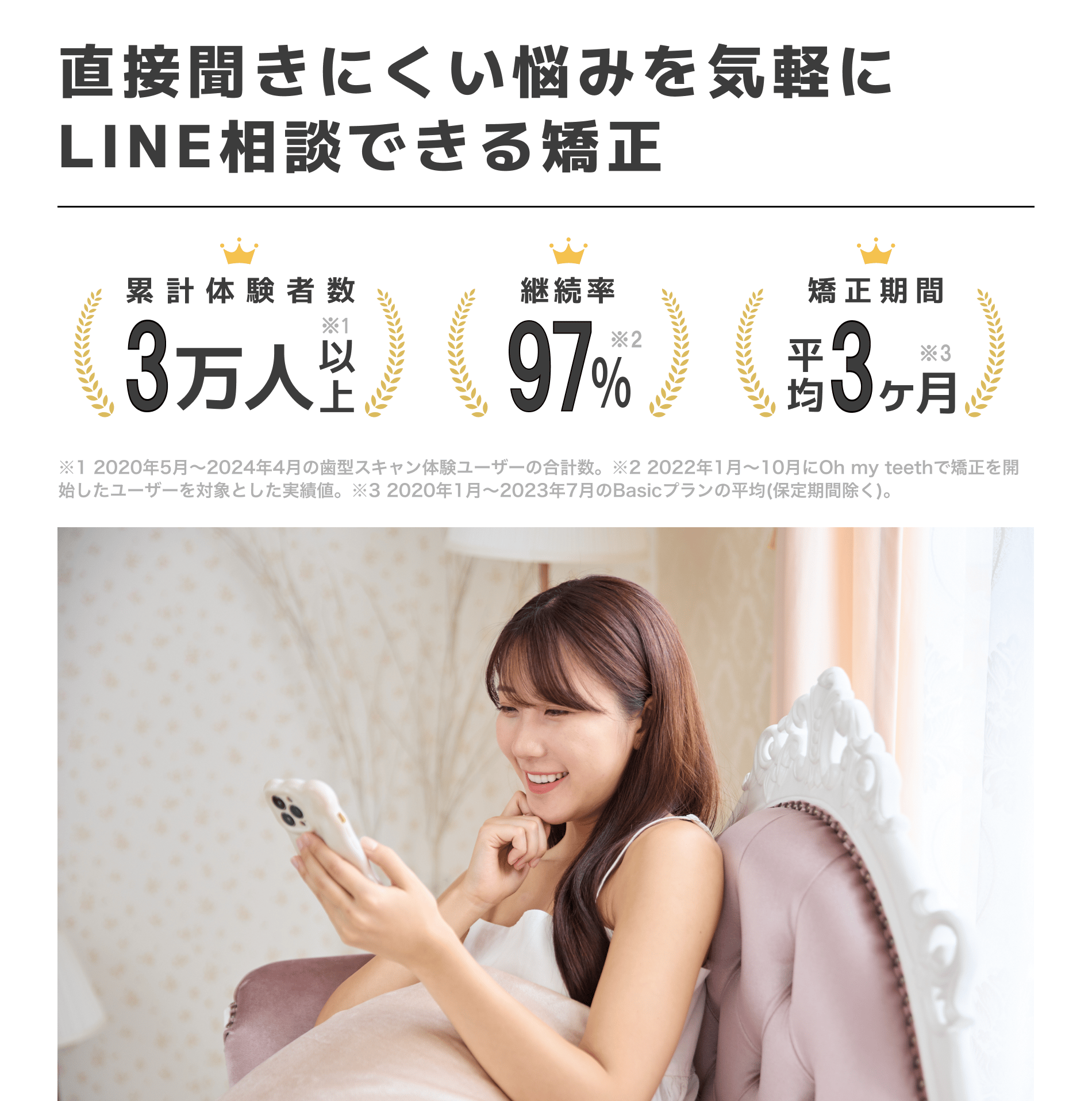 直接聞きにくい悩みを気軽にLINE相談できる矯正