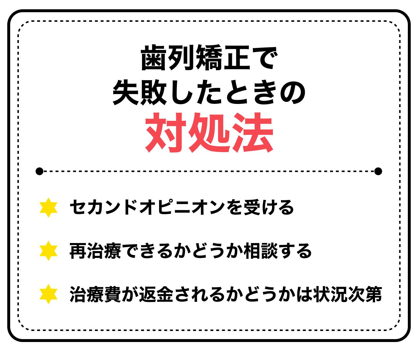 歯列矯正で失敗したときの対処法