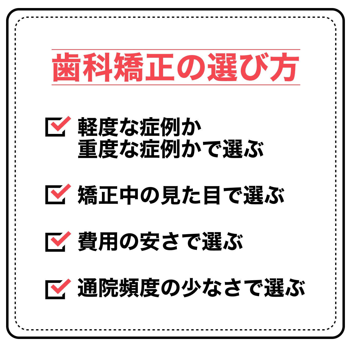 歯科矯正の種類の選び方