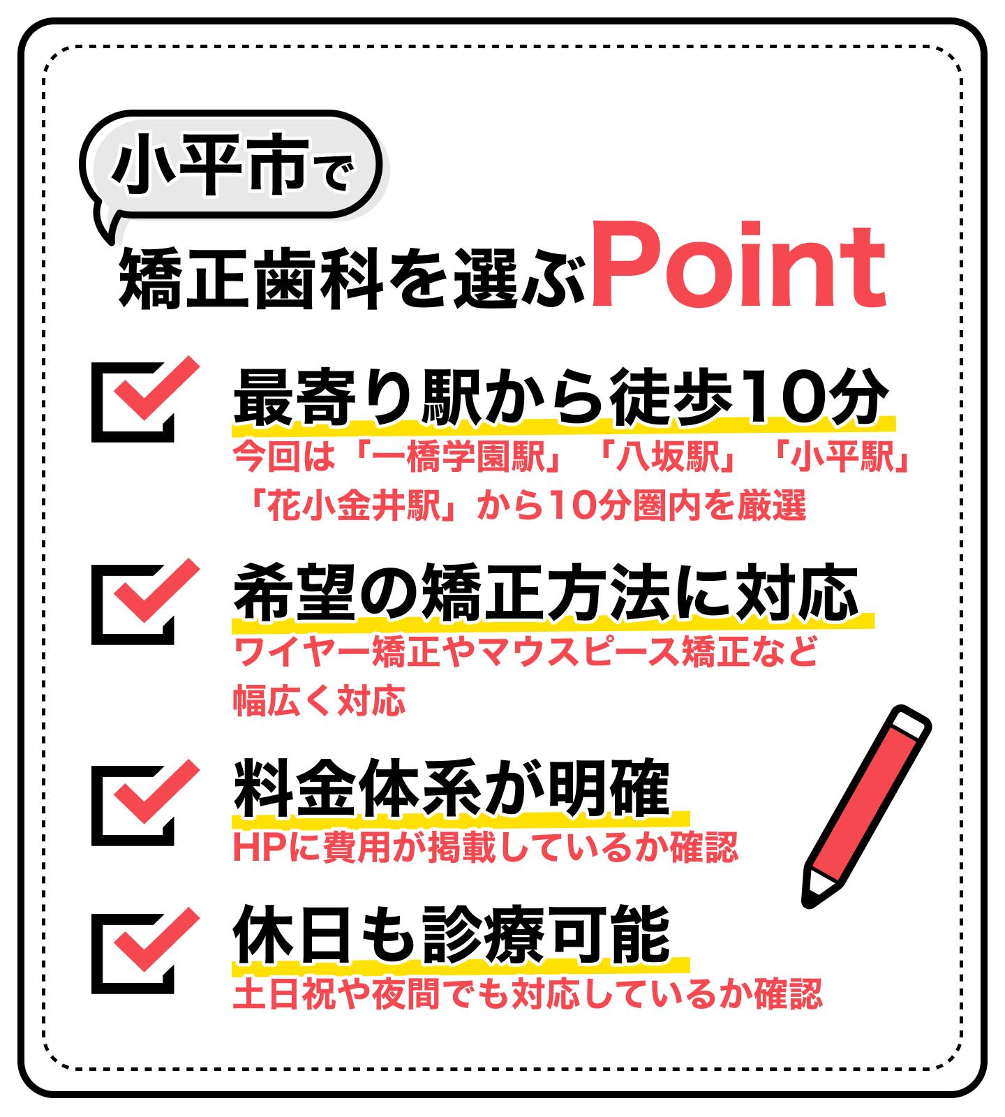 小平のおすすめ矯正歯科医院の選定基準