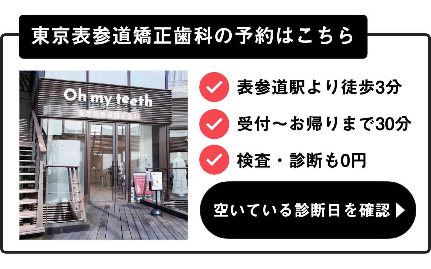 東京表参道矯正歯科の診断枠を確認する