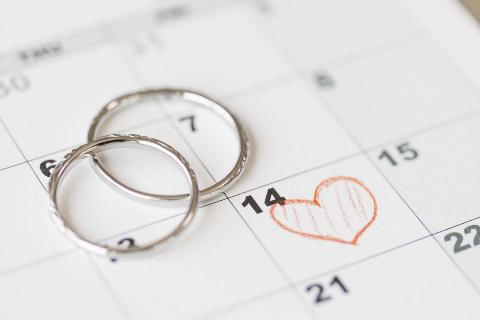 カレンダーと結婚指輪
