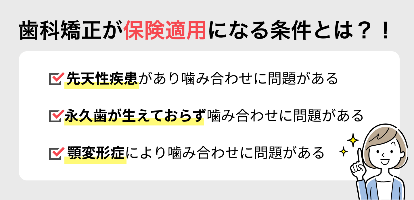 歯科矯正が保険適用になる条件