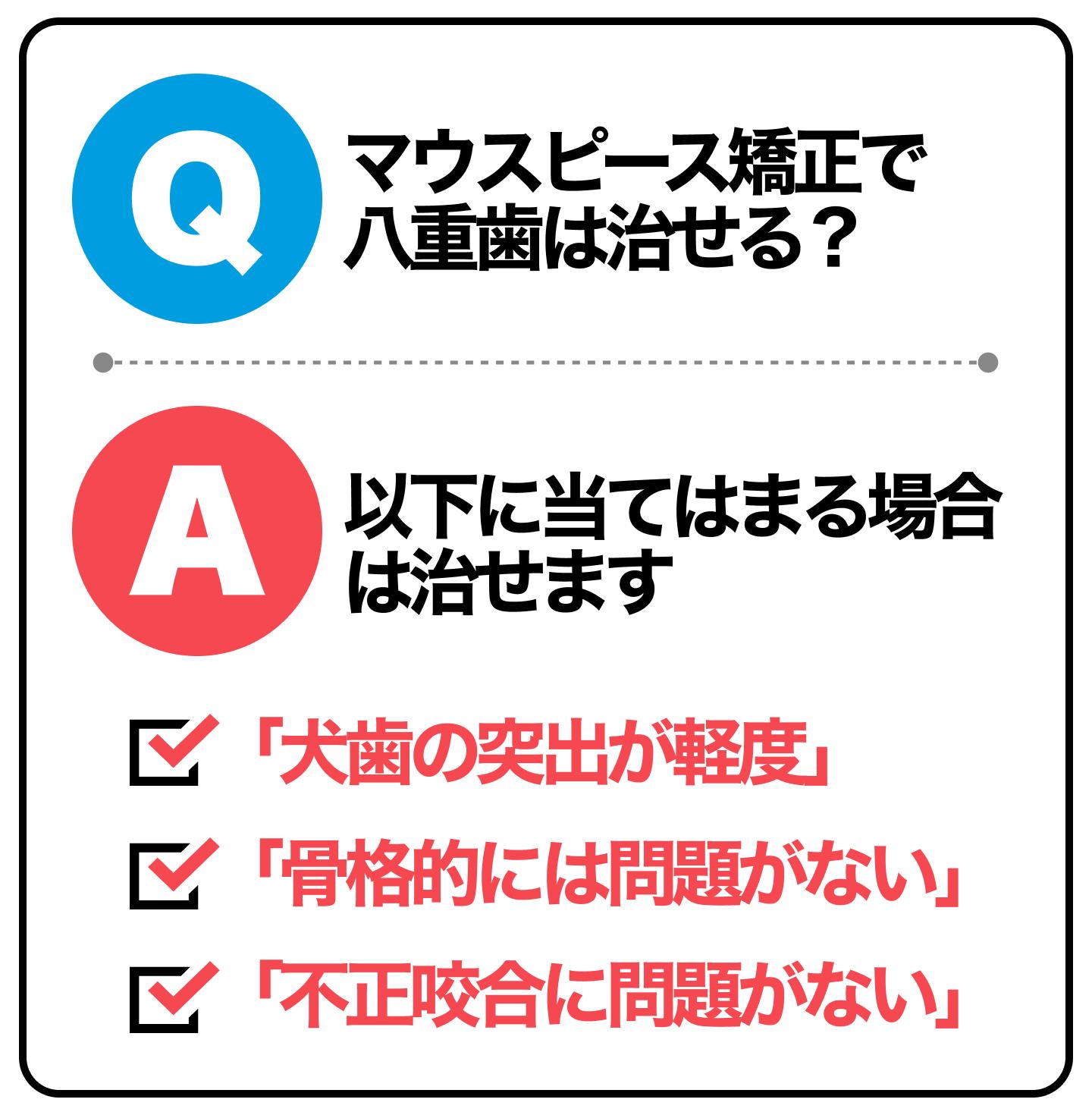 マウスピース矯正で八重歯は治せる？