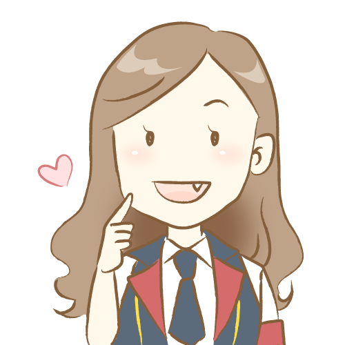 八重歯がかわいい女性のイラスト