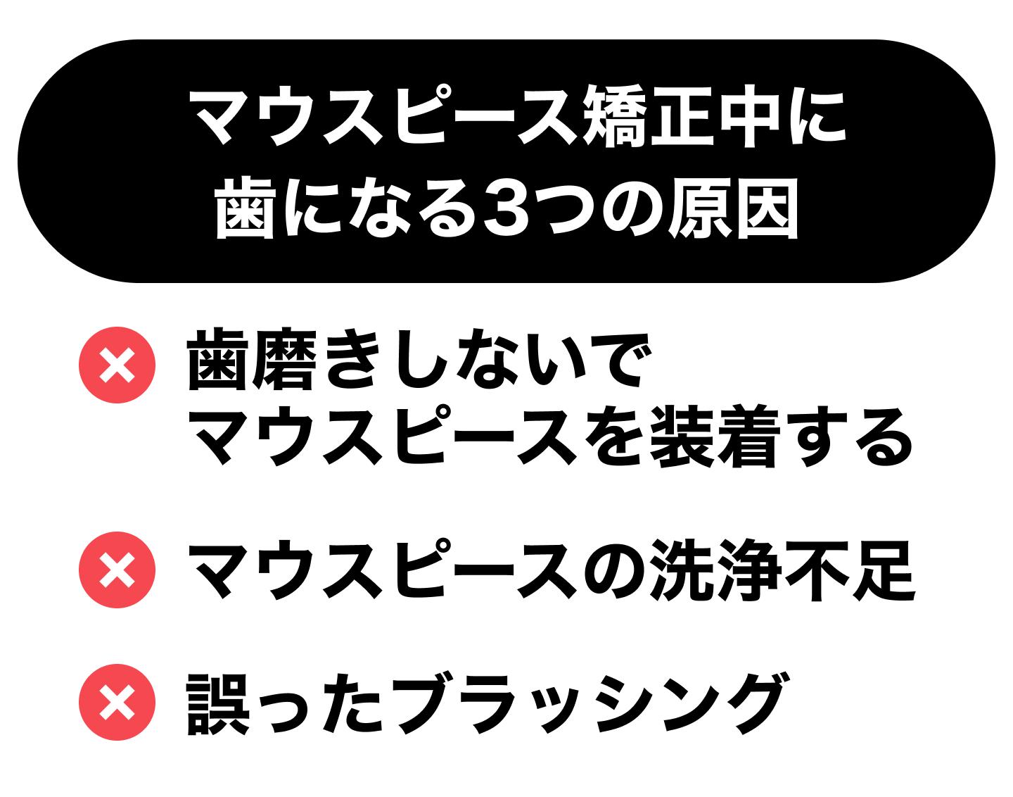 【マウスピース矯正中に虫歯になる】3つの原因