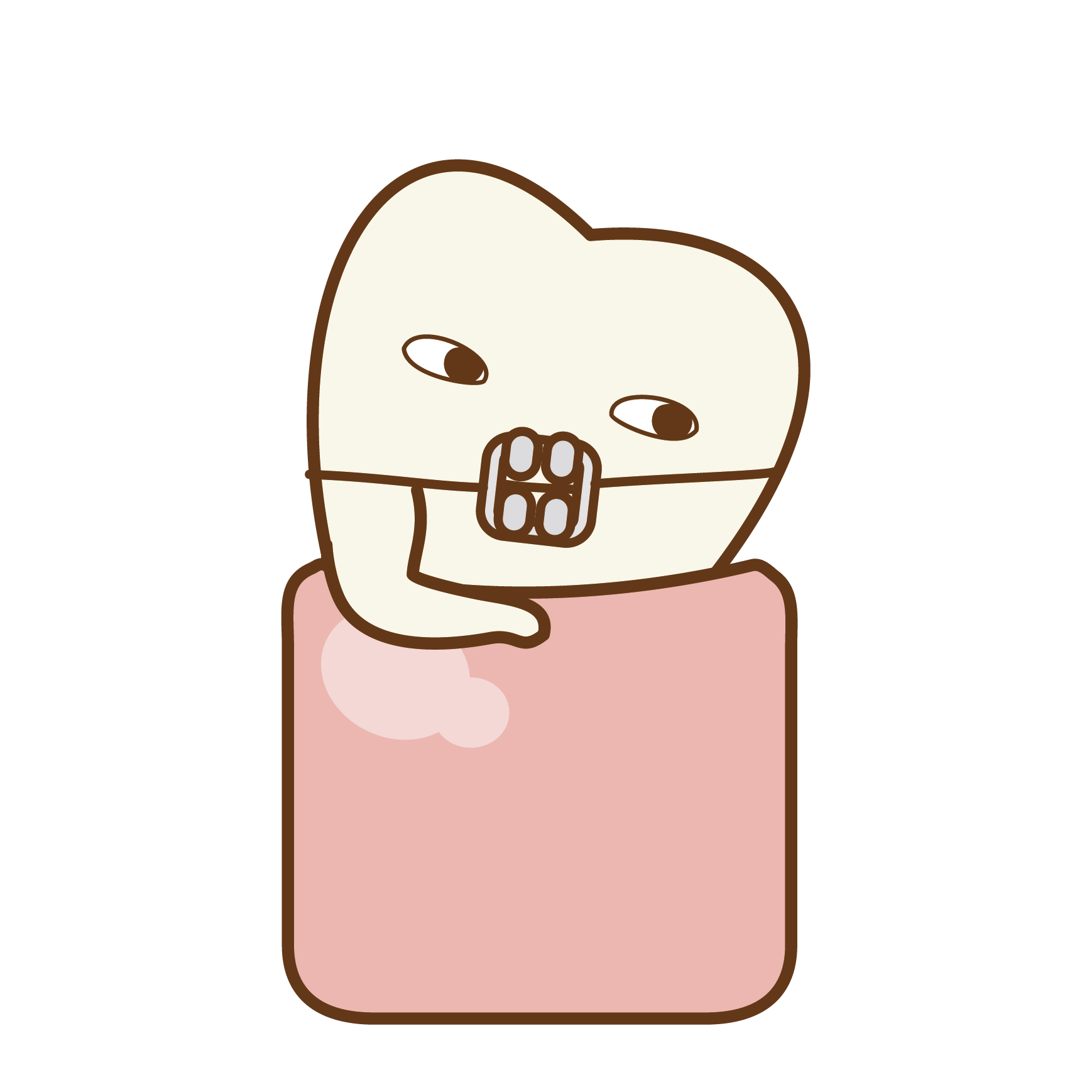 ワイヤー矯正をしている歯のイラスト
