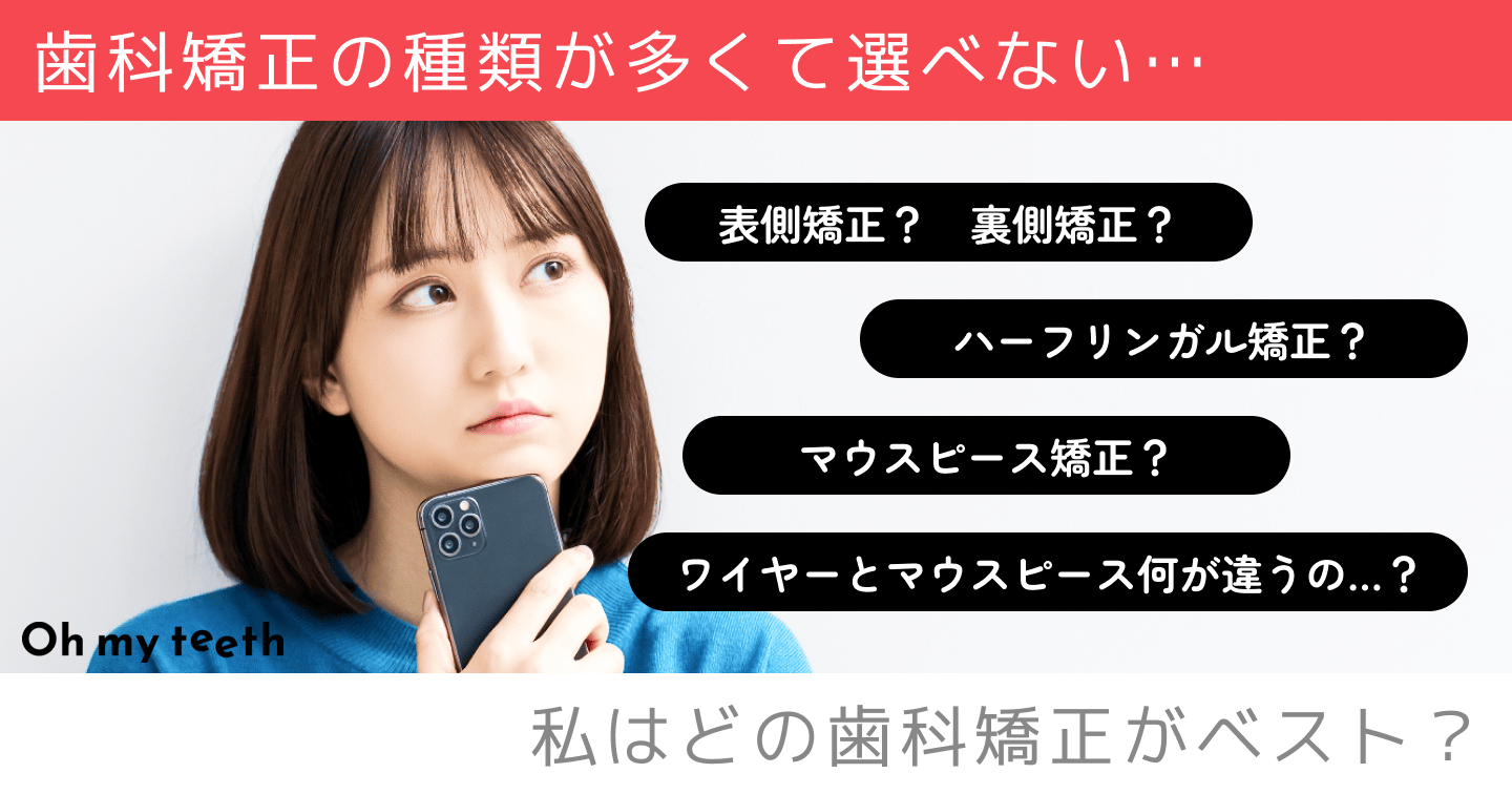 歯科矯正の種類を徹底解説！あなたにおすすめできる歯科矯正は？